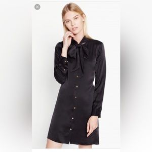 Equipment Leema Tie Neck Black 100% Silk Dress